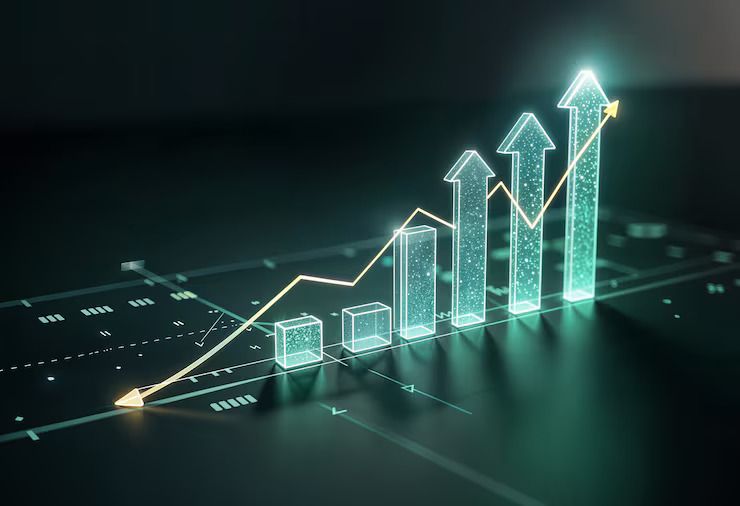 Financial growth - stacked gold coins